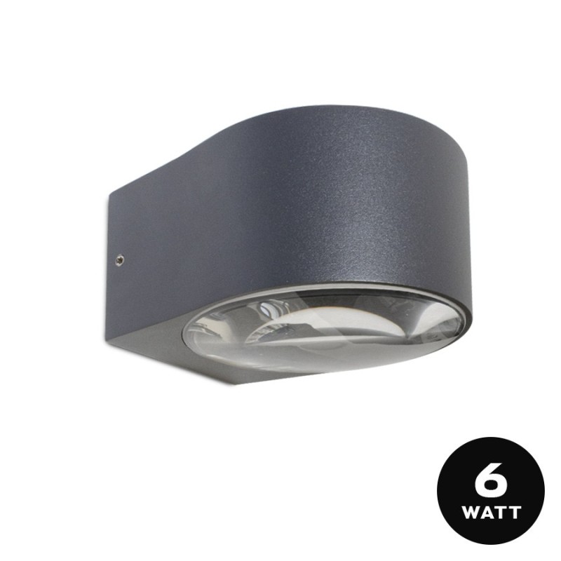 Lampada da esterno da parete 6W impermeabile IP65 - Antracite