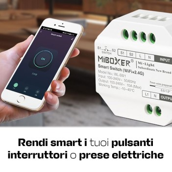 Miboxer WL-SW1 mini modulo Wifi+RF 10A per interruttori/prese 230V