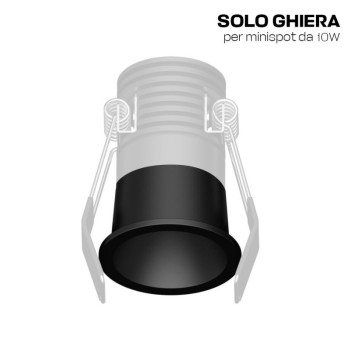 Ghiera colore Nero per Minispot 10W 60MM - Solo ghiera