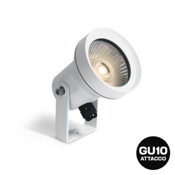 Faretto con picchetto da esterno attacco GU10 D94mm 220V IP65 - Bianco