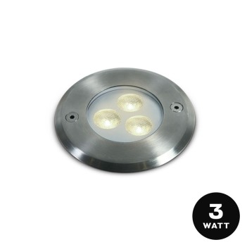 LED immersion spotlight 3W DC 24V D100mm for swimming pools and fountains - Recessed hole 88mm
