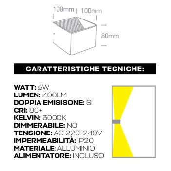 Wall light 6W 400lm 100mm Backlight Series 220V IP20 Two-way light - White