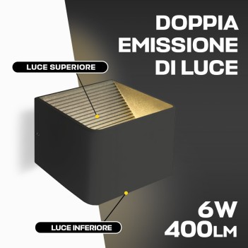 Wall light 6W 400lm 100mm Backlight Series 220V IP20 Two-way light - Black