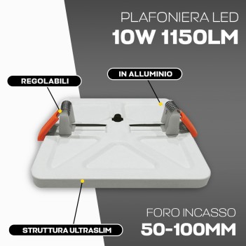 Downlight Plafoniera da Incasso 10W 1150lm IP20 Foro