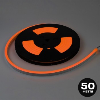 Flexible Led Neon 50mt 350W 12V IP67 - Orange Light Cut 1cm - 120DX-12S Series