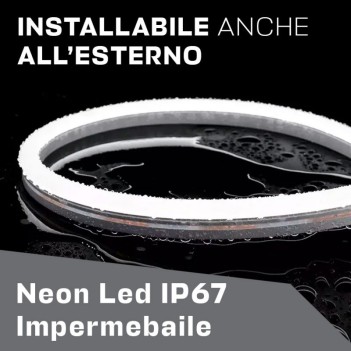 Neon Led Flessibile 50mt 350W 12V IP67 - Luce Blu Taglio