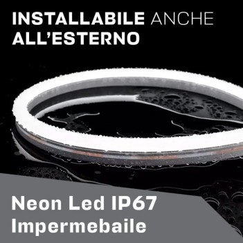 Neon Led Flessibile 50mt 350W 12V IP67 - Luce Verde Taglio