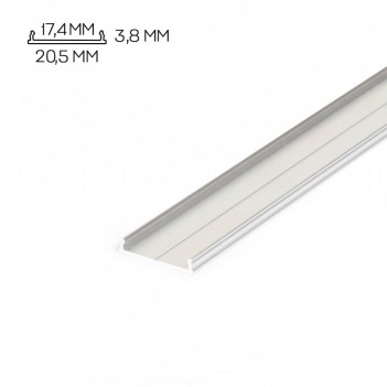 FIX16 flat aluminum profile for led strip - Anodized 2mt - Profilp only en