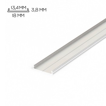 FIX12 flat aluminum profile for led strip - Anodized 2mt - Profile only en