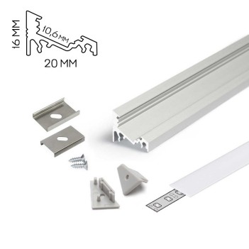 Profilo in Alluminio Angolare CORNER10 per Striscia Led -