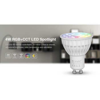 MiBoxer Mi-Light Faretto Led GU10 4W RGB+CCT RF FUT103 su