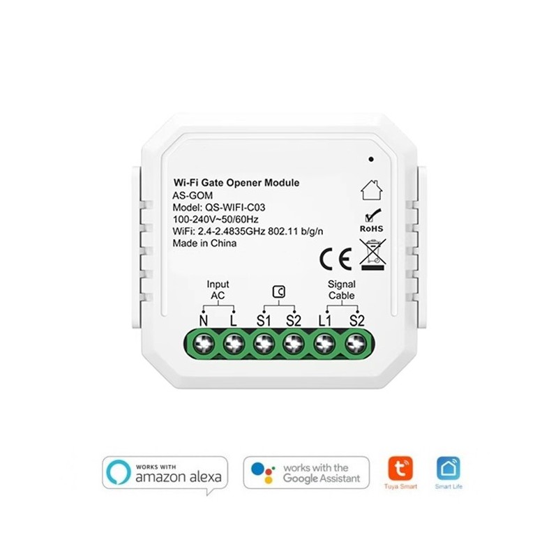 KW-GOM Smart shutter/gate module 1 CH AC 230V - Compatible with Alexa, Google