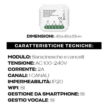 KW-GOM Modulo per saracinesca/cancello Smart 1 CH AC 230V -