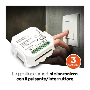 KING LED | Modulo Interruttore/Pulsante 3 canali Smart WiFi AC 230V