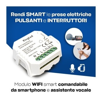 KING LED | Modulo Interruttore/Pulsante 3 canali Smart WiFi AC 230V