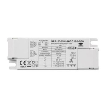 Power Supply 10W DC 100-500mA DALI2 NFC Link DALI and PUSH Dimming -