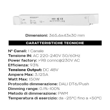 Power Supply 150W 48V DT6 DALI2 - SRP-2305-48-150LCV Series en