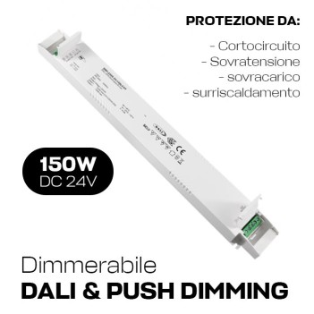 Alimentatore 150W 24V DT8 DALI2 4CH per Strisce Led RGBW -