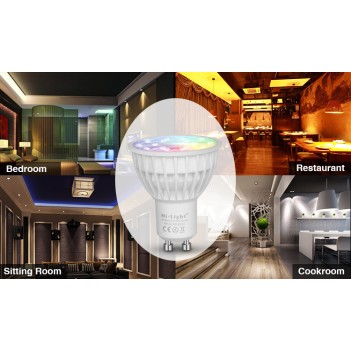 MiBoxer Mi-Light Faretto Led GU10 4W RGB+CCT RF FUT103 su