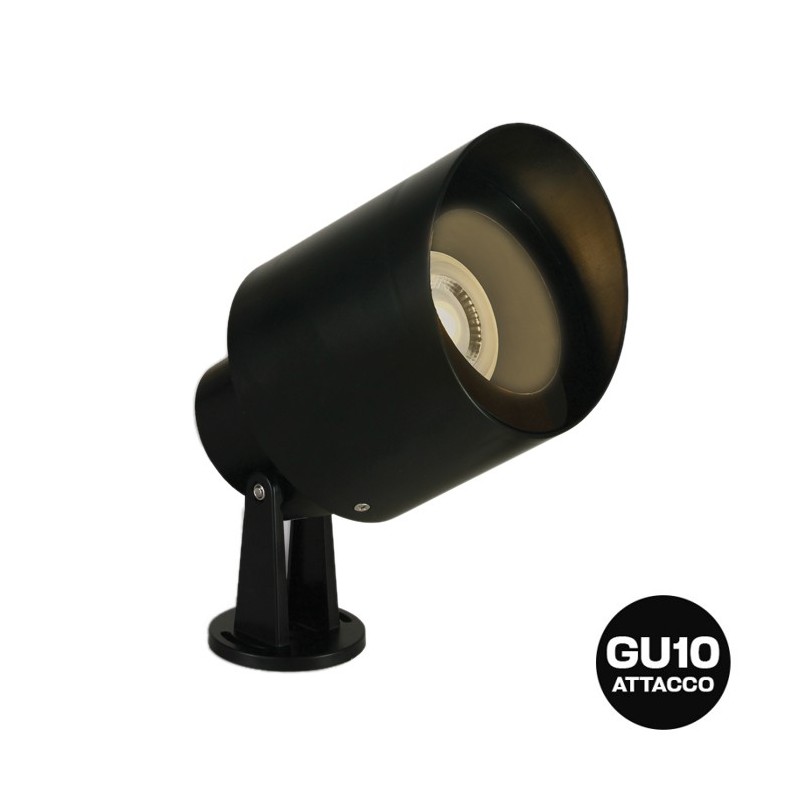 Garden Spotlight with GU10 Socket and Spike IP65 Black en