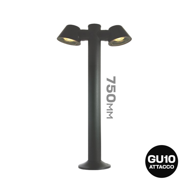 Paletto da giardino con attacco GU10 serie Garden 75cm 220V