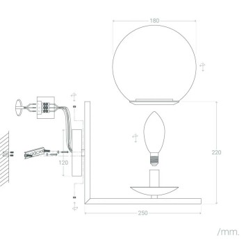 Wall Sconce with E14 Socket Glass Series - Matte Lampshade