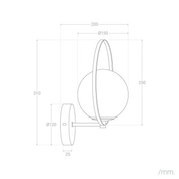 Applique da muro con attacco E27 IP44 Serie Moon - Paralume opaco