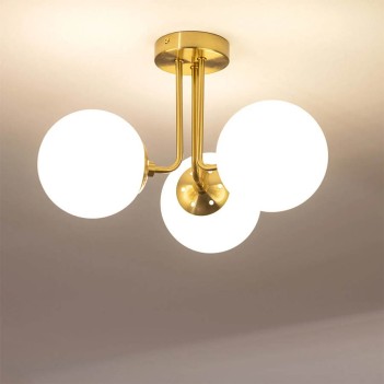 Ceiling lamp with E27 socket, Moon series - 3 light points, Matte lampshade.