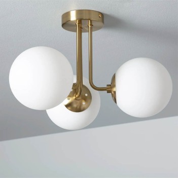 Ceiling lamp with E27 socket, Moon series - 3 light points, Matte lampshade.