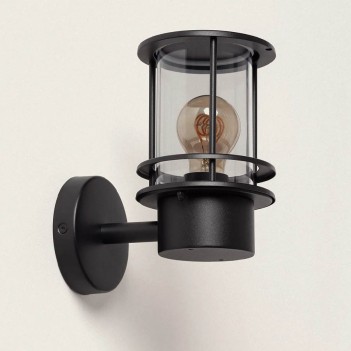 Wall-mounted sconce with E27 socket, Garden series - Black IP44