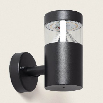 Wall-mounted sconce with 6W 540lm E27 socket, Garden series - Black stainless steel, IP44.