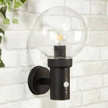 Wall-mounted sconce with E27 socket, Garden series - Black
