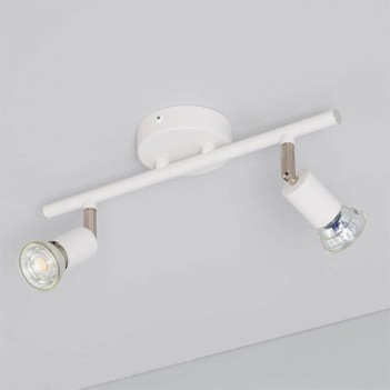 Lampada da soffitto con attacco GU10 Serie Oasis Bianca - 2 punti luce orientabili