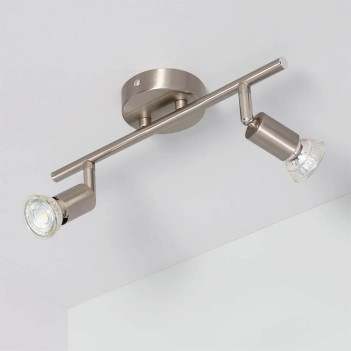 Ceiling Lamp with GU10 Socket Oasis Series Silver - 2 Light Points