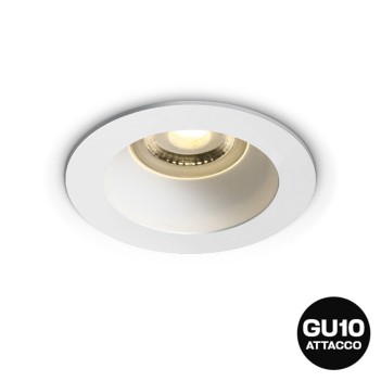 Round recessed spotlight holder with GU10 socket IP20 hole 70 mm CHILL-OUT SERIES Desing Dark Light white with reflector White