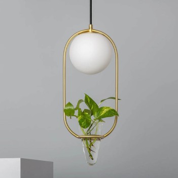 Hanging lamp with E27 socket from the Moon Series - With vase