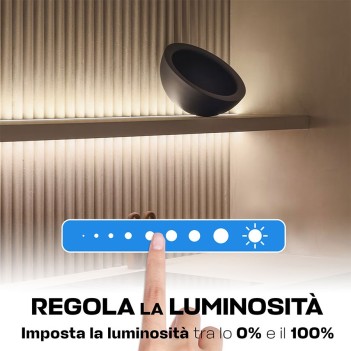 Lampada Led Grille Orientabile 10W 800lm Dual White CCT D24 224mm ZigBee + RF Smart Nero per Binario 48V MiBoxer - Serie MG2-10F