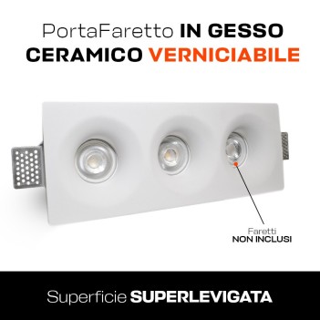 KING LED | Portafaretto in gesso conico con 3 punti luce attacco GU10