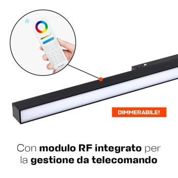 Lampada Led Linear Light 24W 1380lm RGB+CCT 600mm ZigBee + RF Smart Nero per Binario 48V MiBoxer