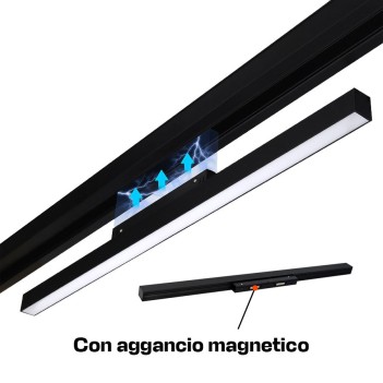 Lampada Led Linear Light 24W 1380lm RGB+CCT 600mm ZigBee + RF Smart Nero per Binario 48V MiBoxer