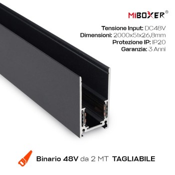 48V MiBoxer Surface or Suspension Track - Black 2 m