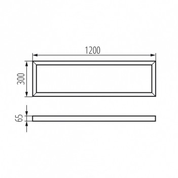 Cornice Bianco Installazione a Plafon per Pannello 120x30