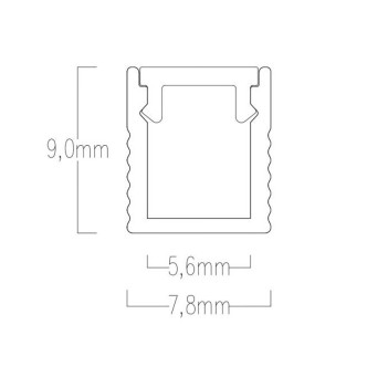 UltraSlim Aluminum Profile 5mm L063 for Led Strip - Anodized