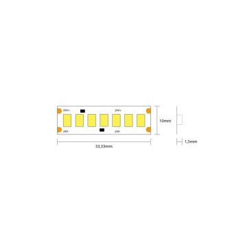LED Strip Series H.E. 960W, 125,000 lumens, 24V, IP20, 10mm PCB, 10,500 SMD