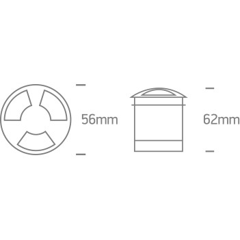 3W 80lm 24V Inground Inground Series IP67 - 3 Light Round Hole 52mm en