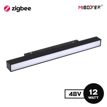 Lampada Led 12W 735lm DualWhite CCT 300mm ZigBee + RF Smart Nero per Binario 48V MiBoxer - Serie MF2-12A-ZR