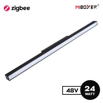 24W 1380lm DualWhite CCT 600mm ZigBee + RF Smart Black Led Lamp for 48V MiBoxer Track - MF2-24A-ZR Series
