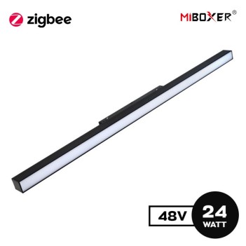 Lampada Led 24W 1380lm DualWhite CCT 600mm ZigBee + RF Smart Nero per Binario 48V MiBoxer - Serie MF2-24A-ZR