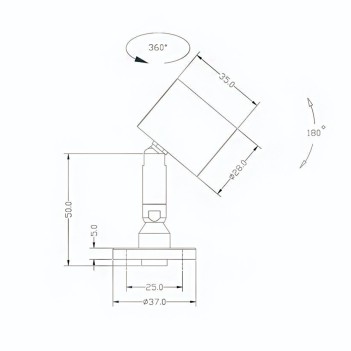 Lampada a spot a stelo 2.2W 12V 3000K 50MM Minispot