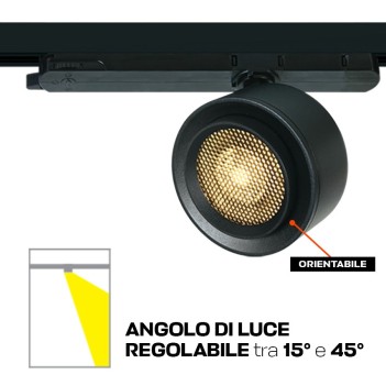 Zoomable Series 28W 2800lm 15D-45D Adjustable Beam Angle LED Track Light in Black Color for Three-Phase Track